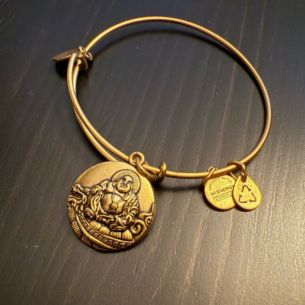 Alex and Ani Gold Buddha Charm Bangle Bracelet
